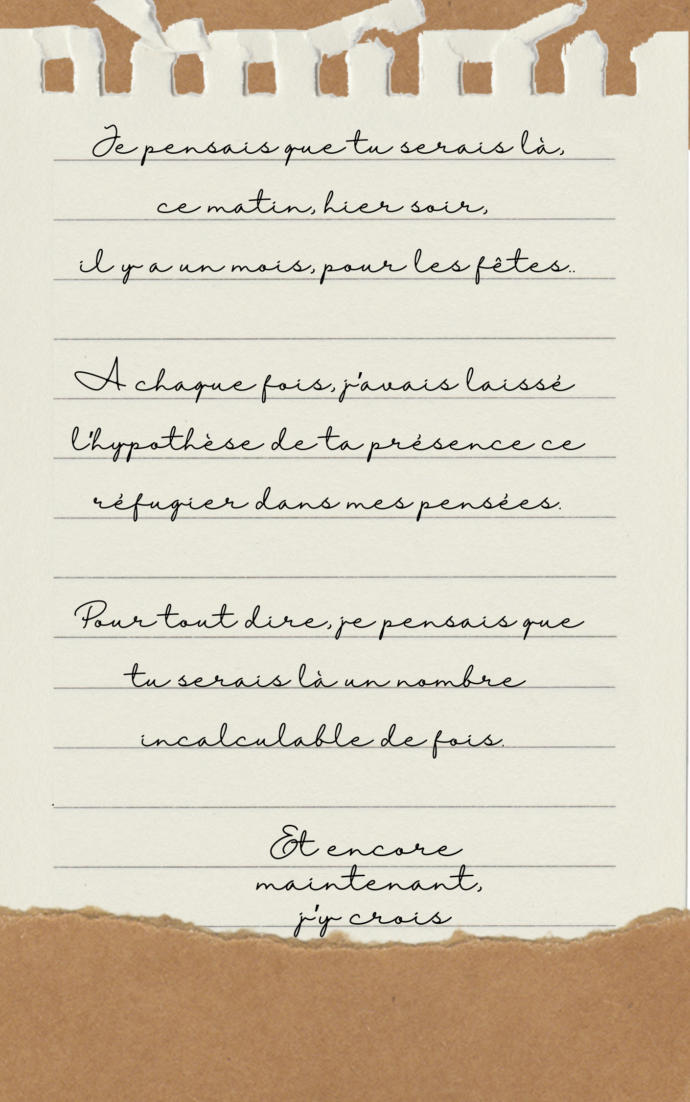 Je pensais que tu serais là