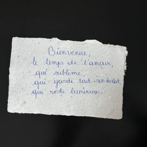 Poème manuscrit  - Le temps de l'amour